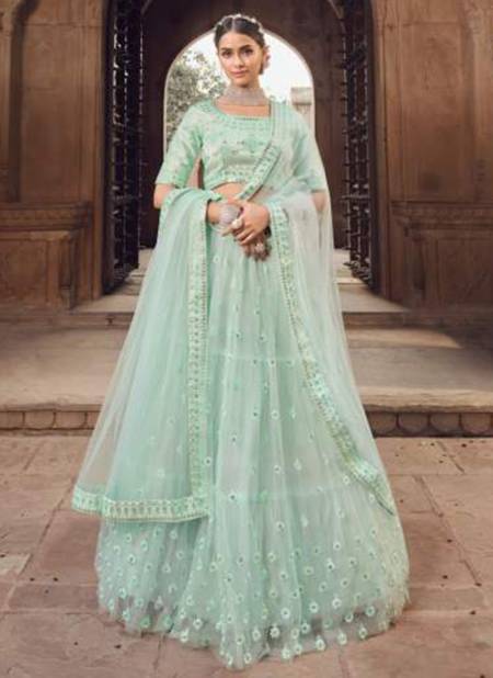 Sky Blue Colour Aahvan Vol 2 Fancy Wedding Wear Heavy Lehenga Collection 1102